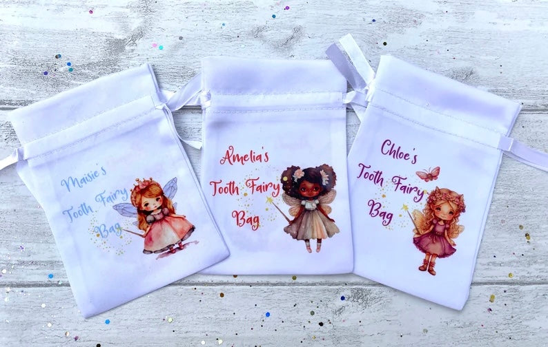 PERSONALISED Tooth Fairy Bag- Loose Tooth Fairy Bag for children to leave teeth in OR for Tooth Fairy gifts to be left in