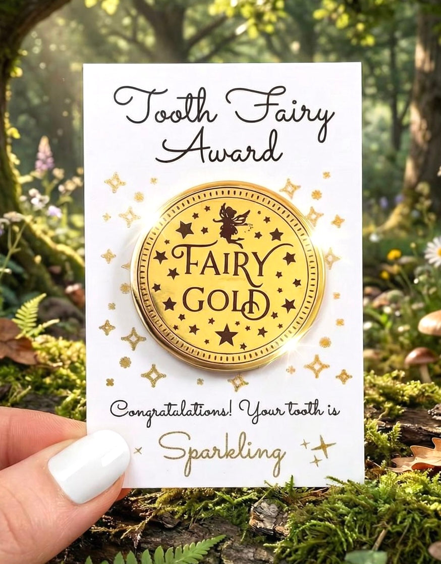 Fairy Gold Coin- Gift from the Tooth Fairy, Dummy Fairy or Garden Fairies!
