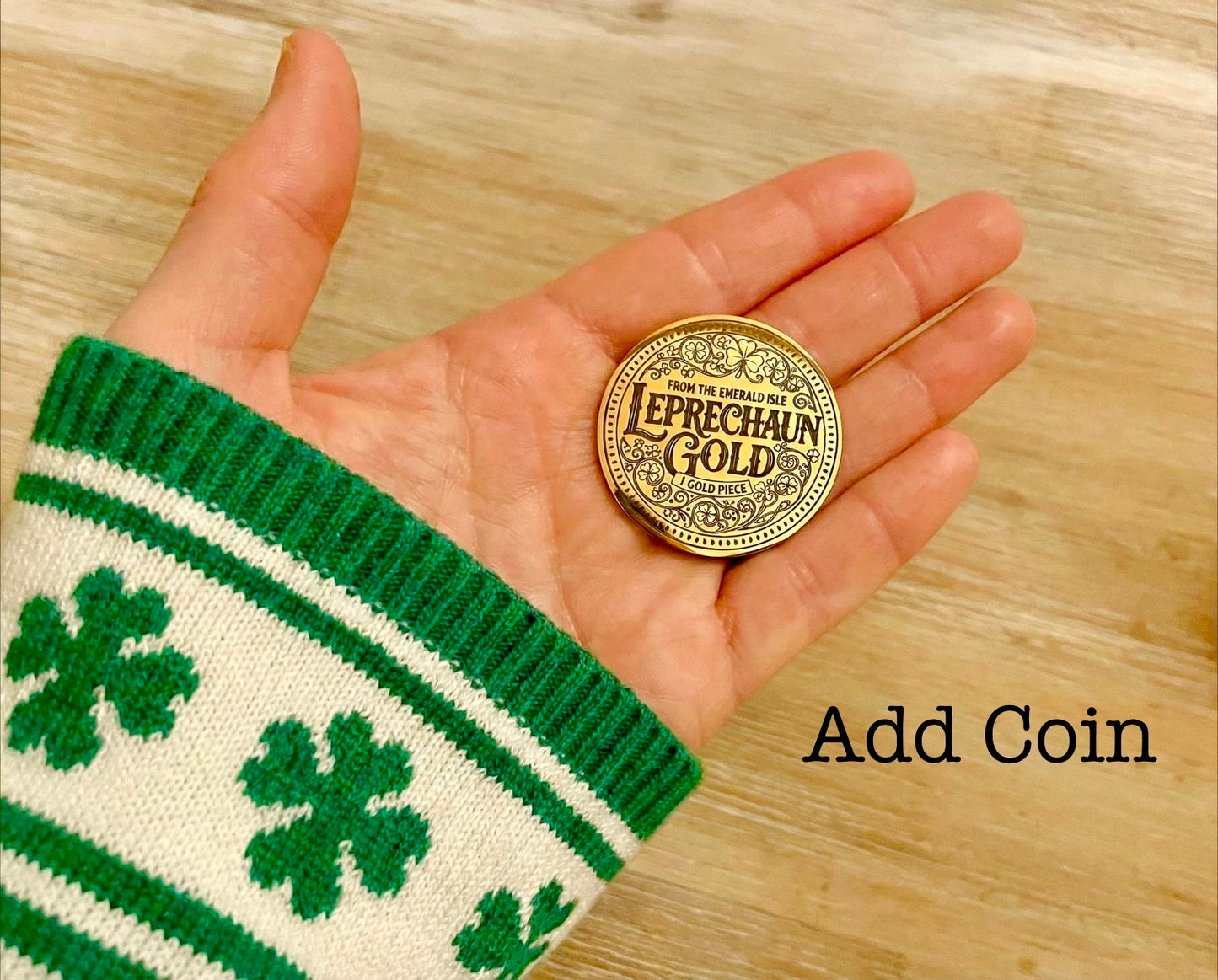 LEPRECHAUN GOLD Coin- St Patrick’s Day gift - leave for children by their Leprechaun Trap. Personalised St Patrick’s Day gift- proof of Leprechauns!