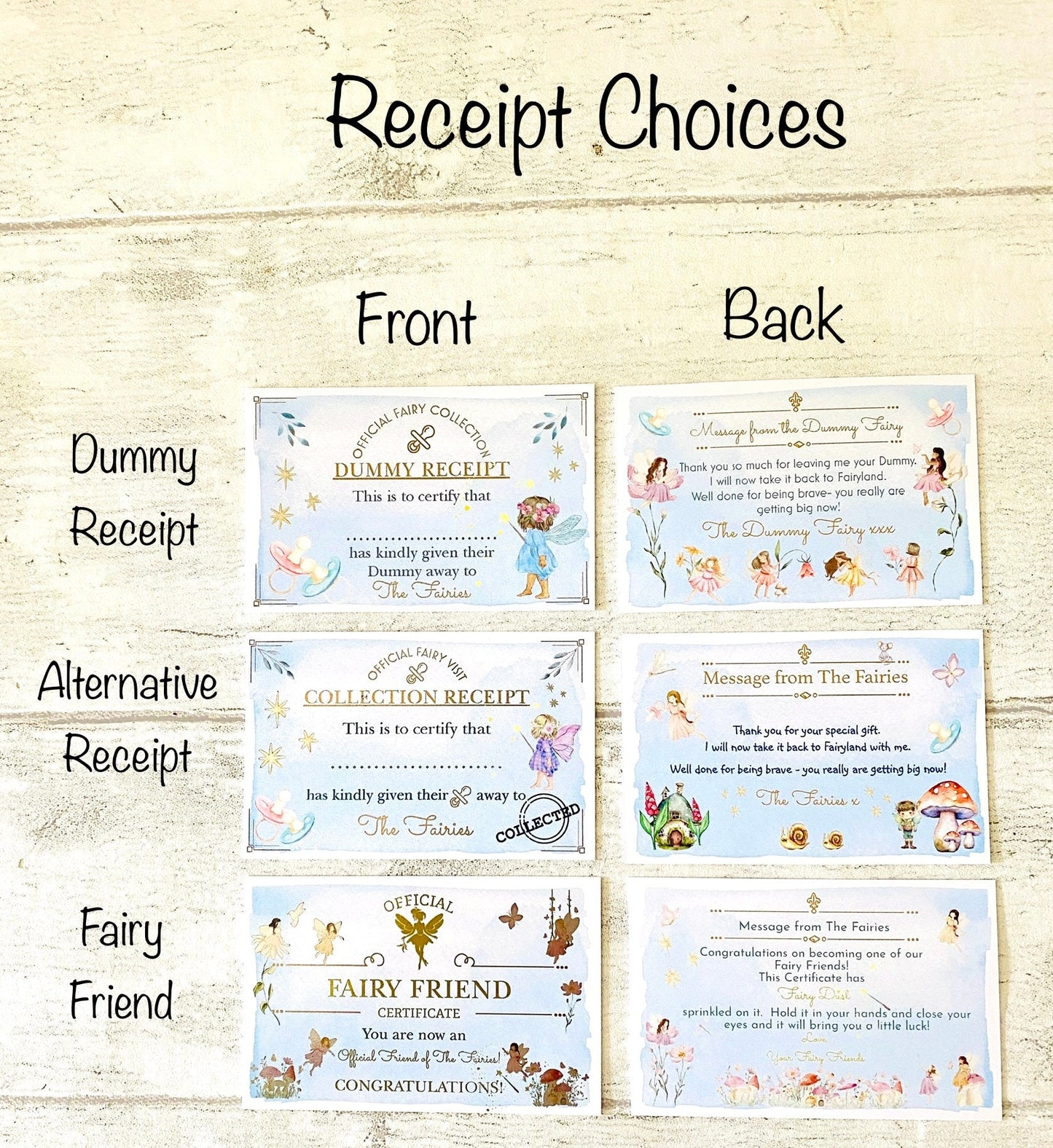 DUMMY FAIRY Gift Set Dummy Fairy Letter & Gifts! Personalised Letter from the Dummy Fairy! Pacifier Fairy Letter and Bag, Binky Binkie Fairy
