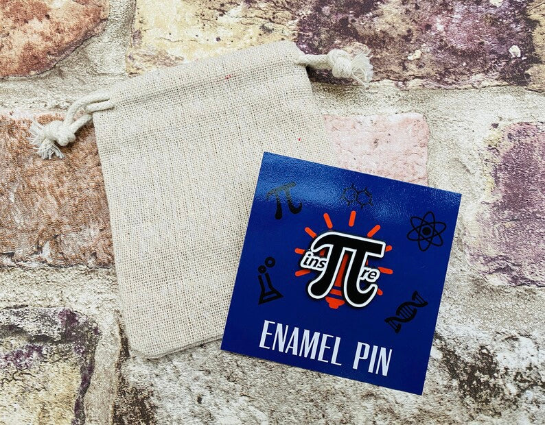 Maths Inspire Enamel Pin for maths student, teacher badge gift, end of term present, starting university, back to school gift math student