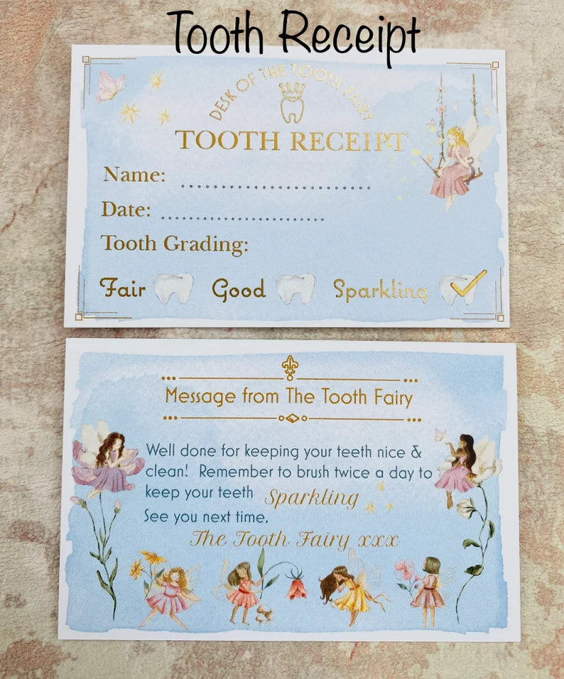 Tooth Fairy Letter & Tooth Fairy Gifts- Girl’s Tooth Fairy Kit (Fairy Dust), Tooth Fairy Note, Custom Tooth Fairy Set - Liberty of London