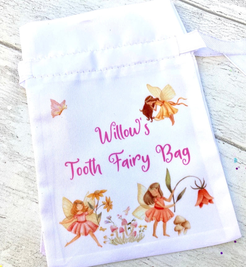 PERSONALISED Tooth Fairy Bag- Loose Tooth Fairy Bag for children to leave teeth in OR for Tooth Fairy gifts to be left in