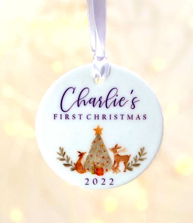 Personalised Christmas Bauble Decoration- Baby’s First Christmas! Our First Xmas as a Family- Custom Gift