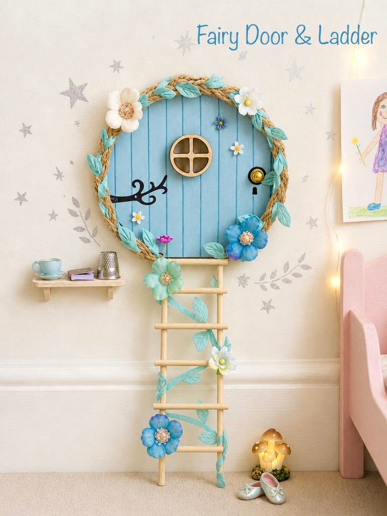 FAIRY DOOR with Ladder, Fairy Bench and Postbox for Fairy Bedroom