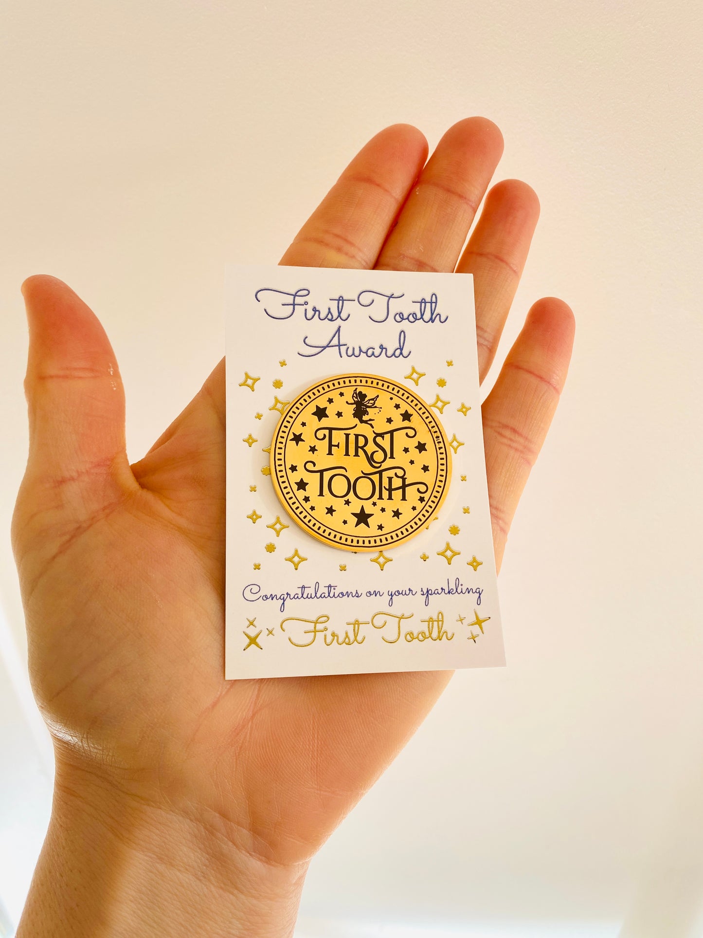 First Tooth Fairy Gold Coin- Gift from the Tooth Fairy! First Milk Tooth Fairy Kit! Fairy Treasure Gold Coin!