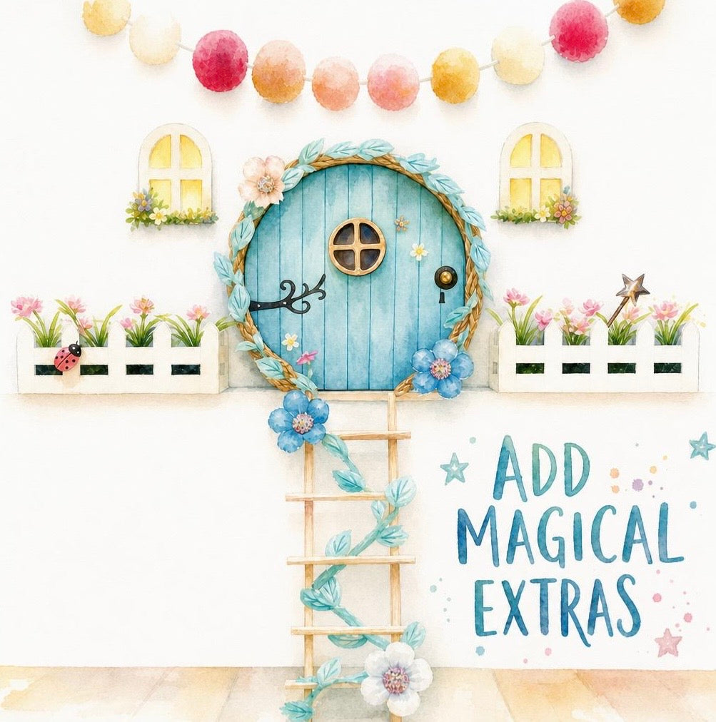 FAIRY DOOR with Ladder, Fairy Bench and Postbox for Fairy Bedroom
