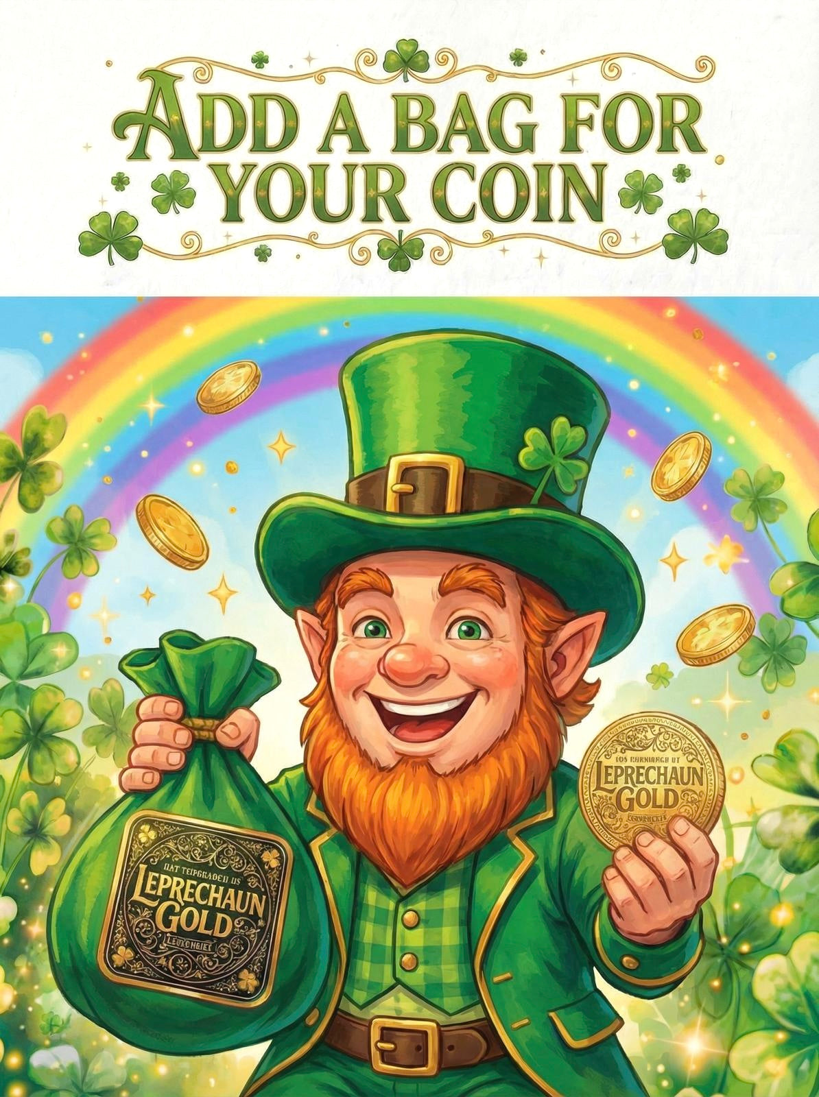 LEPRECHAUN GOLD Coin- St Patrick’s Day gift - leave for children by their Leprechaun Trap. Personalised St Patrick’s Day gift- proof of Leprechauns!