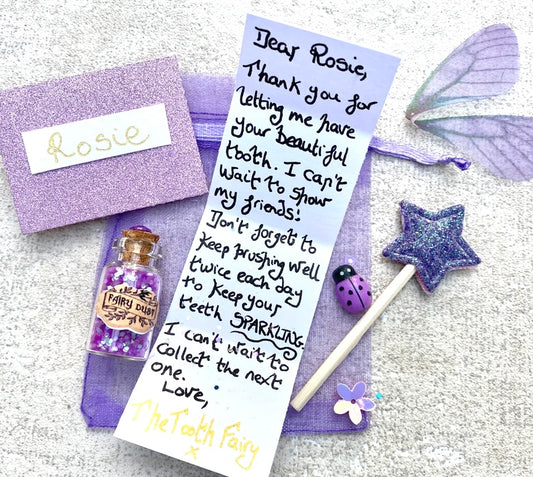 Tooth Fairy Kit- Tooth Fairy Letter, Gifts & Fairy Dust