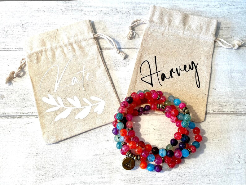 108 Mala Beads -Onyx & Tourmaline Natural Stone Meditation Necklace. Beautiful Chakra Healing bracelet. Japa Mala. Prayer beads.
