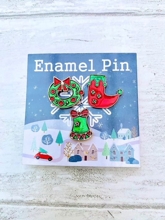 Christmas Santa Claus Enamel Pin- Festive Father Christmas Badge- Lapel