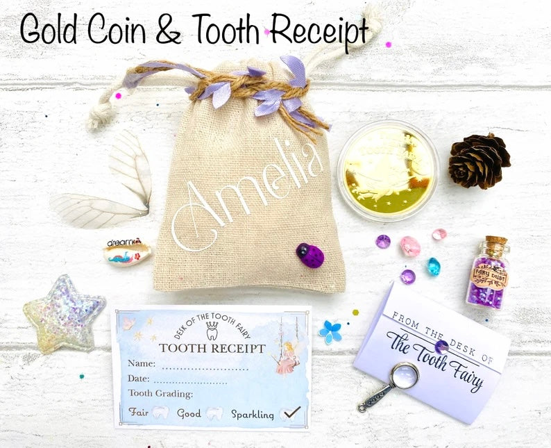 Girl’s Tooth Fairy Kit- HANDWRITTEN Tooth Fairy Letter, Personalised Tooth Fairy Gifts Fairy Dust, Fairy Penpal