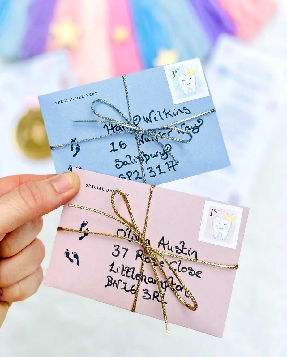 FIRST Tooth Fairy Medal -Tooth Fairy LETTER Tooth Fairy Gold Coin- First Milk Tooth Fairy Kit! First Tooth Girls & Boys 1st Tooth Fairy Dust