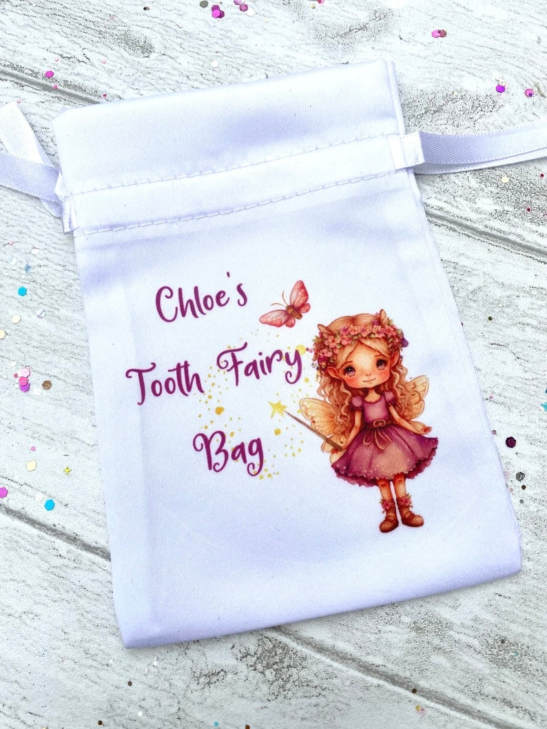 PERSONALISED Tooth Fairy Bag- Loose Tooth Fairy Bag for children to leave teeth in OR for Tooth Fairy gifts to be left in