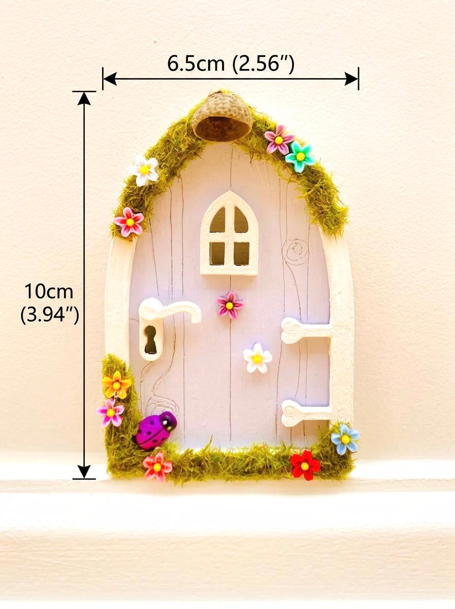 Lilac FAIRY DOOR with Glowing Windows, Fairy Bench & Fairy Postbox for Fairy Bedroom- Lilac Fairy Door