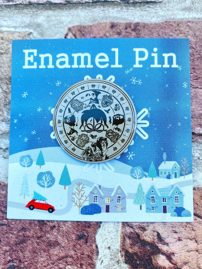 OTHER STYLES Castle in the Snow enamel pin- Halloween magic badge- wizards & witches pin