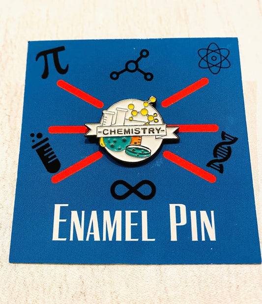 Chemistry Science Enamel Pin - Science badge -scientist present- chemist gift, physicist gift- Chemistry Student Badge & stickers!