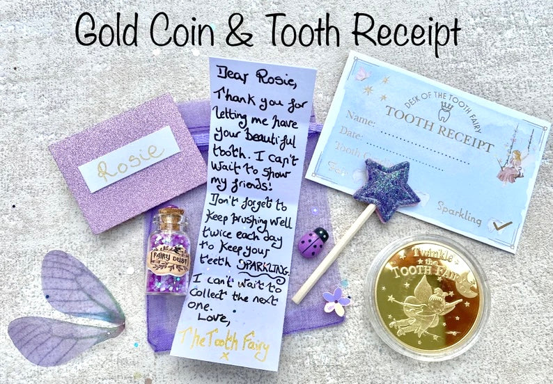 Tooth Fairy Kit- Tooth Fairy Letter, Gifts & Fairy Dust