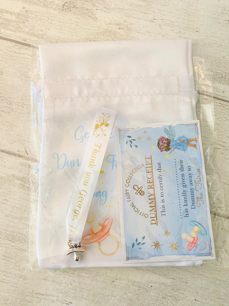 Dummy Fairy Bag- Personalised Dummy Soother Fairy Bag with Collection Receipt & Fairy Gift