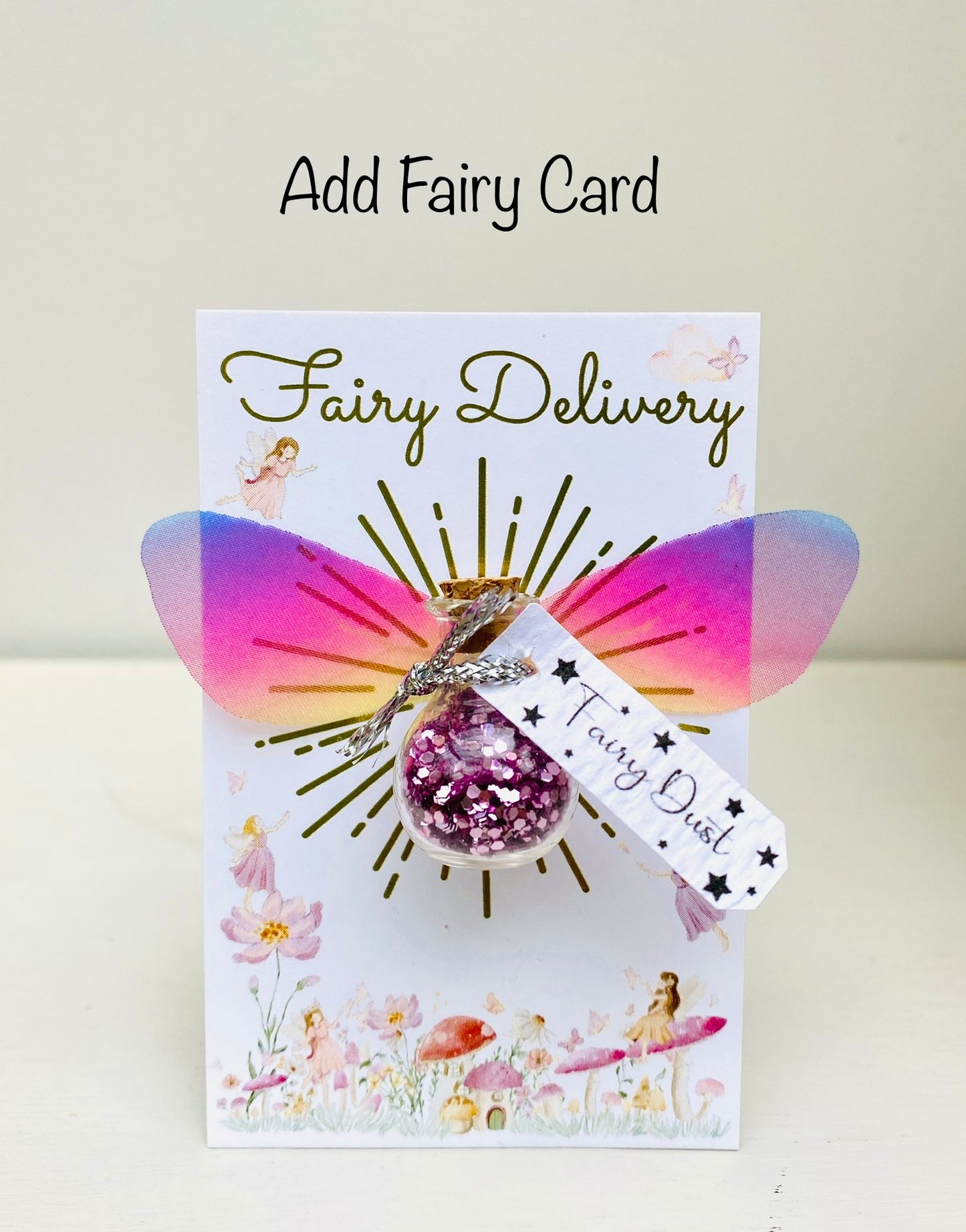 Fairy Dust Bottles with Fairy Wings perfect gift from the Tooth Fairy or Fairy Party Bag Fillers / Wedding Favours -mini Fairy Dust Bottles