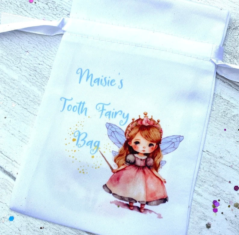 PERSONALISED Tooth Fairy Bag- Loose Tooth Fairy Bag for children to leave teeth in OR for Tooth Fairy gifts to be left in