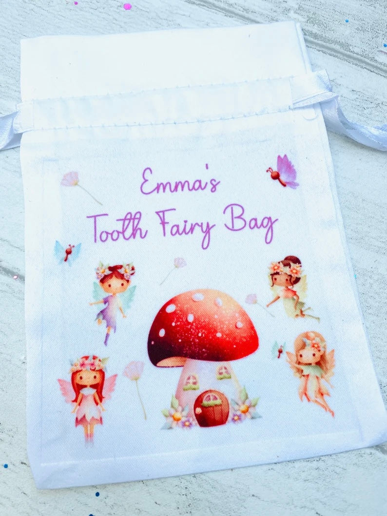 PERSONALISED Tooth Fairy Bag- Loose Tooth Fairy Bag for children to leave teeth in OR for Tooth Fairy gifts to be left in