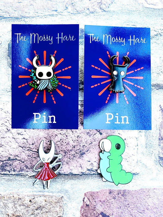 Hollow Knight Pin- Hornet, Shade, Grub & Hk stickers