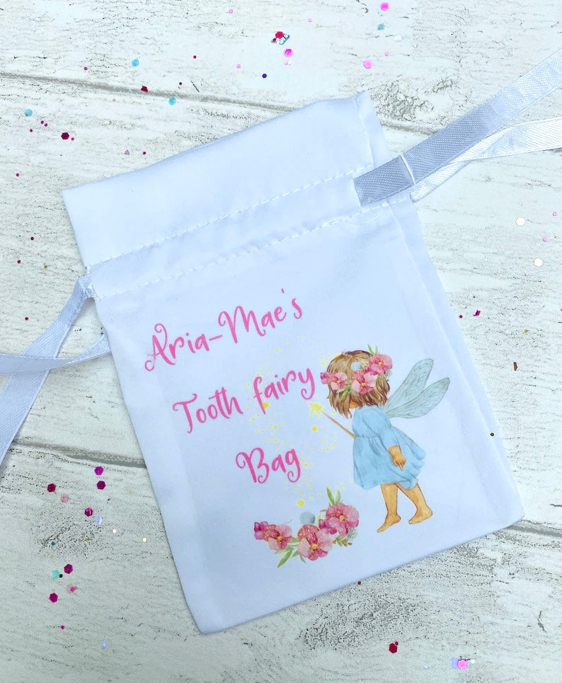 PERSONALISED Tooth Fairy Bag- Loose Tooth Fairy Bag for children to leave teeth in OR for Tooth Fairy gifts to be left in
