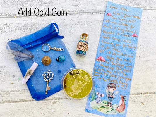 Tooth Fairy Kit With Tooth Fairy Gifts. PersonalIsed Tooth Fairy Letter. Tooth Fairy Set with Fairy Gold Coin, Fairy Dust (1st Tooth Fairy)