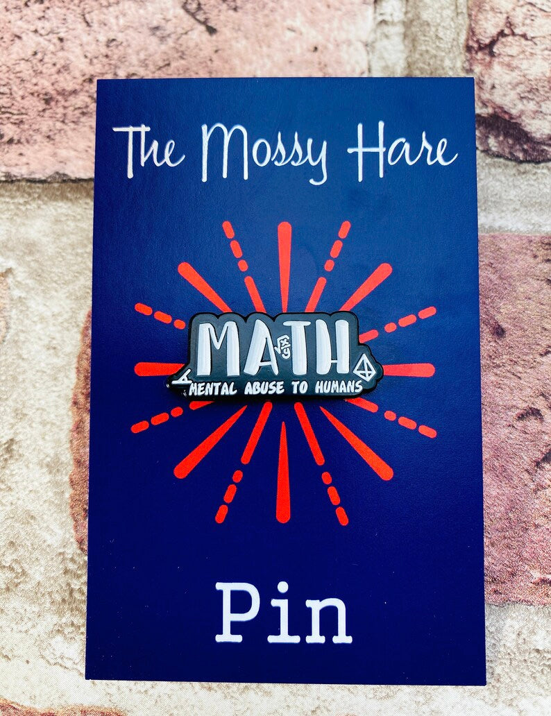 Maths Enamel Pin for maths student, teacher badge gift, end of term present, starting university, back to school gift math student