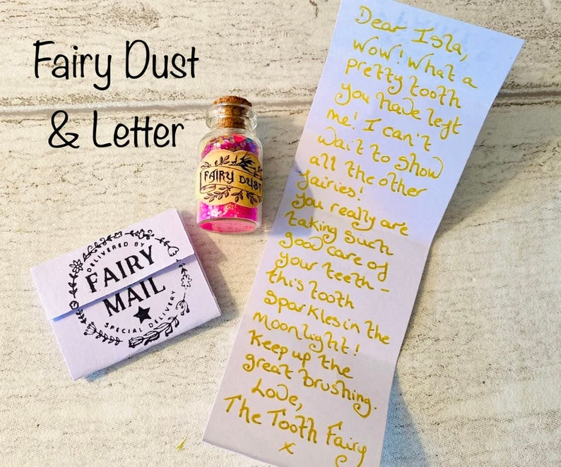 Fairy Dust Bottles - Rainbow Fairy Dust- perfect gift from the Tooth Fairy or Fairy Party Bag Fillers -mini glass Fairy Dust Glitter Bottles