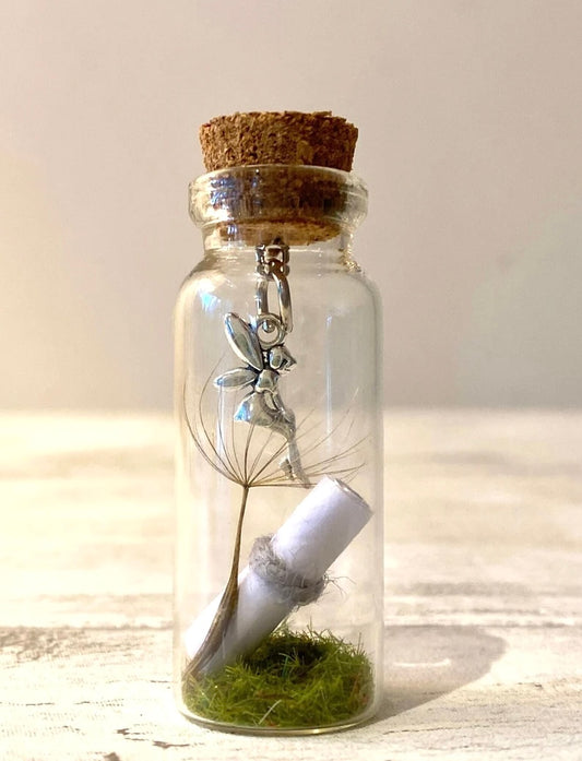 Tooth Fairy Letter- Tiny Tooth Fairy Kit with message in a bottle- Dandelion in a bottle Tooth Fairy Set