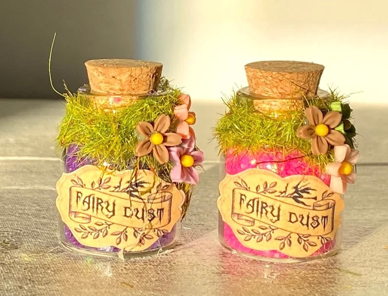 Fairy Dust Bottles - Garden Fairies Fairy Dust- perfect gift from the Tooth Fairy or Fairy Party Bag Fillers -mini Fairy Dust Glitter Bottle