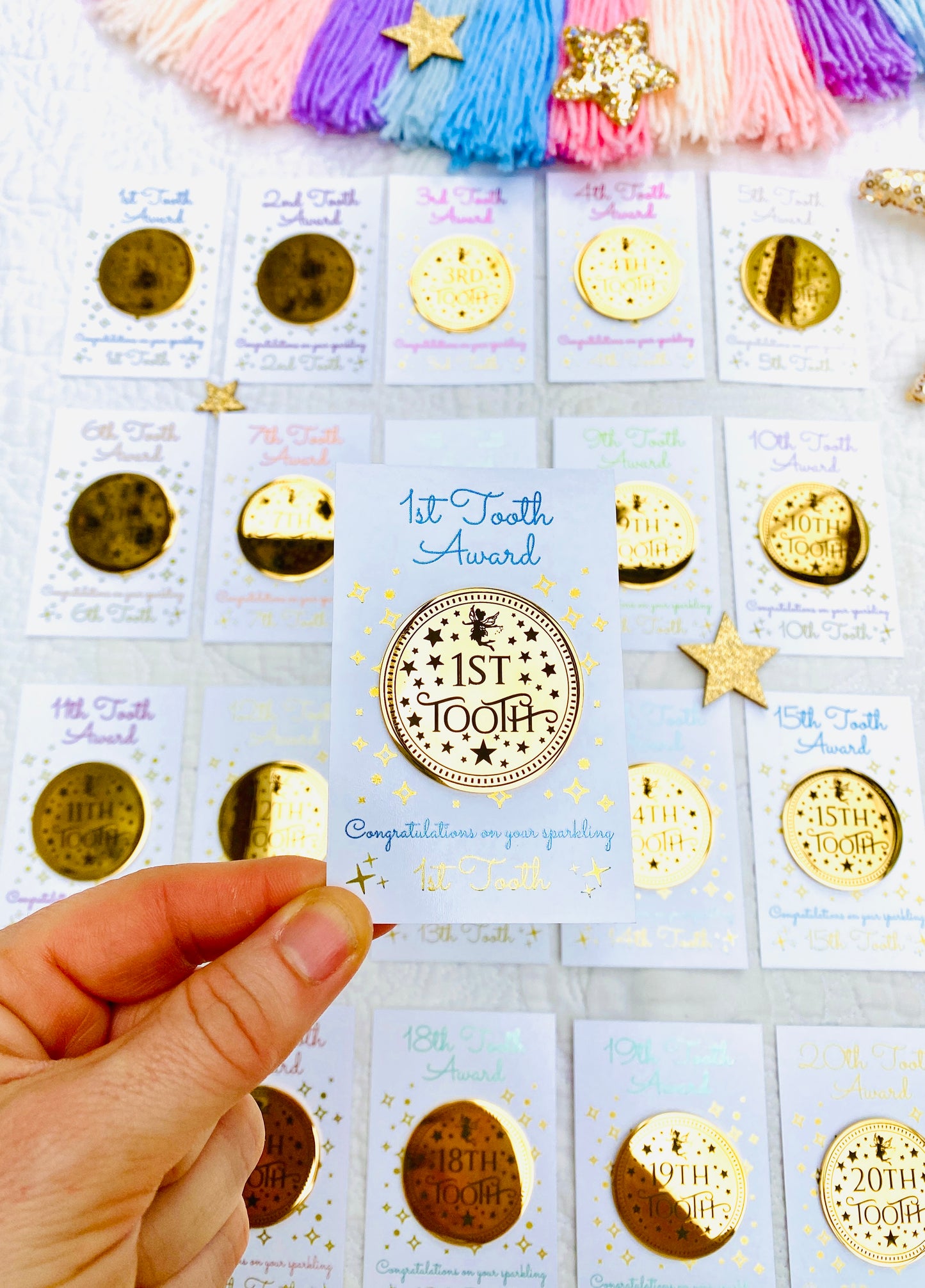 20 Tooth Fairy Gold Coins- one for Every Tooth! Tooth Fairy Gift, Fairy Coins, First Lost Tooth, Tooth Letter