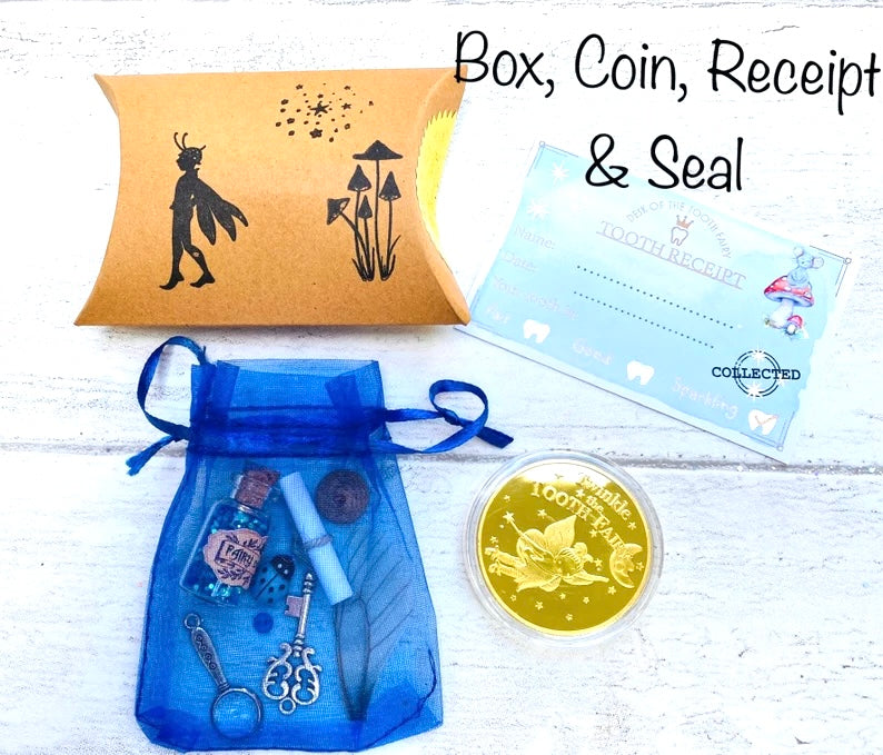 Tooth Fairy Kit With Tooth Fairy Gifts. PersonalIsed Tooth Fairy Letter. Tooth Fairy Set with Fairy Gold Coin, Fairy Dust (1st Tooth Fairy)