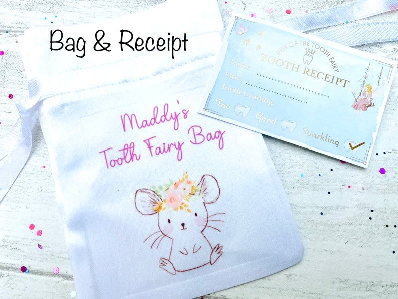 PERSONALISED Tooth Fairy Bag- Loose Tooth Fairy Bag for children to leave teeth in OR for Tooth Fairy gifts to be left in