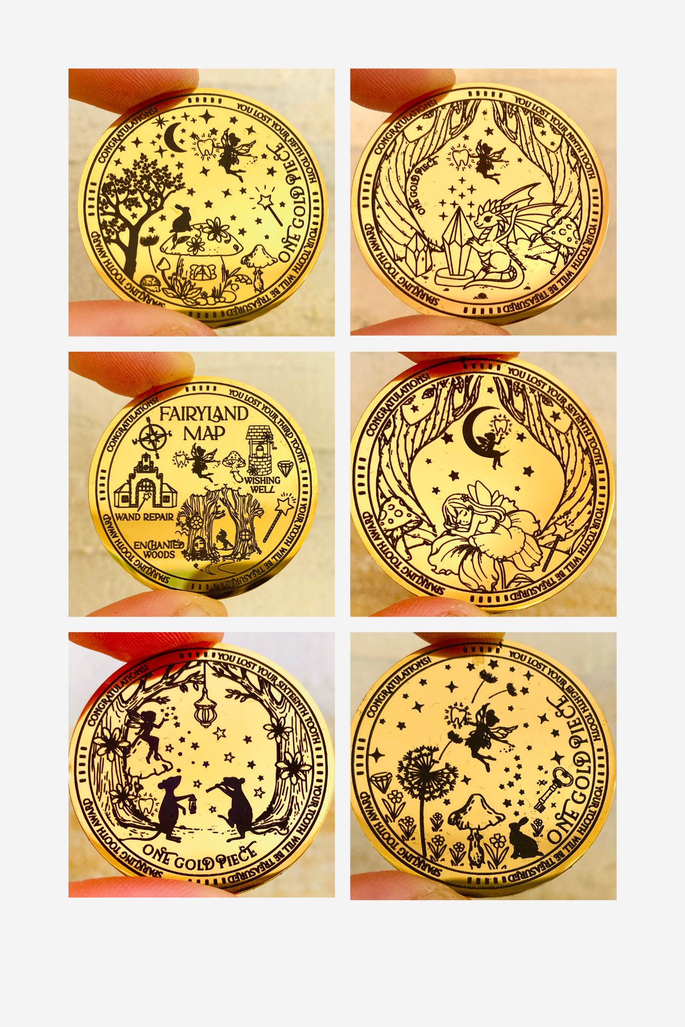 20 Tooth Fairy Gold Coins- one for Every Tooth! Tooth Fairy Gift, Fairy Coins, First Lost Tooth, Tooth Letter