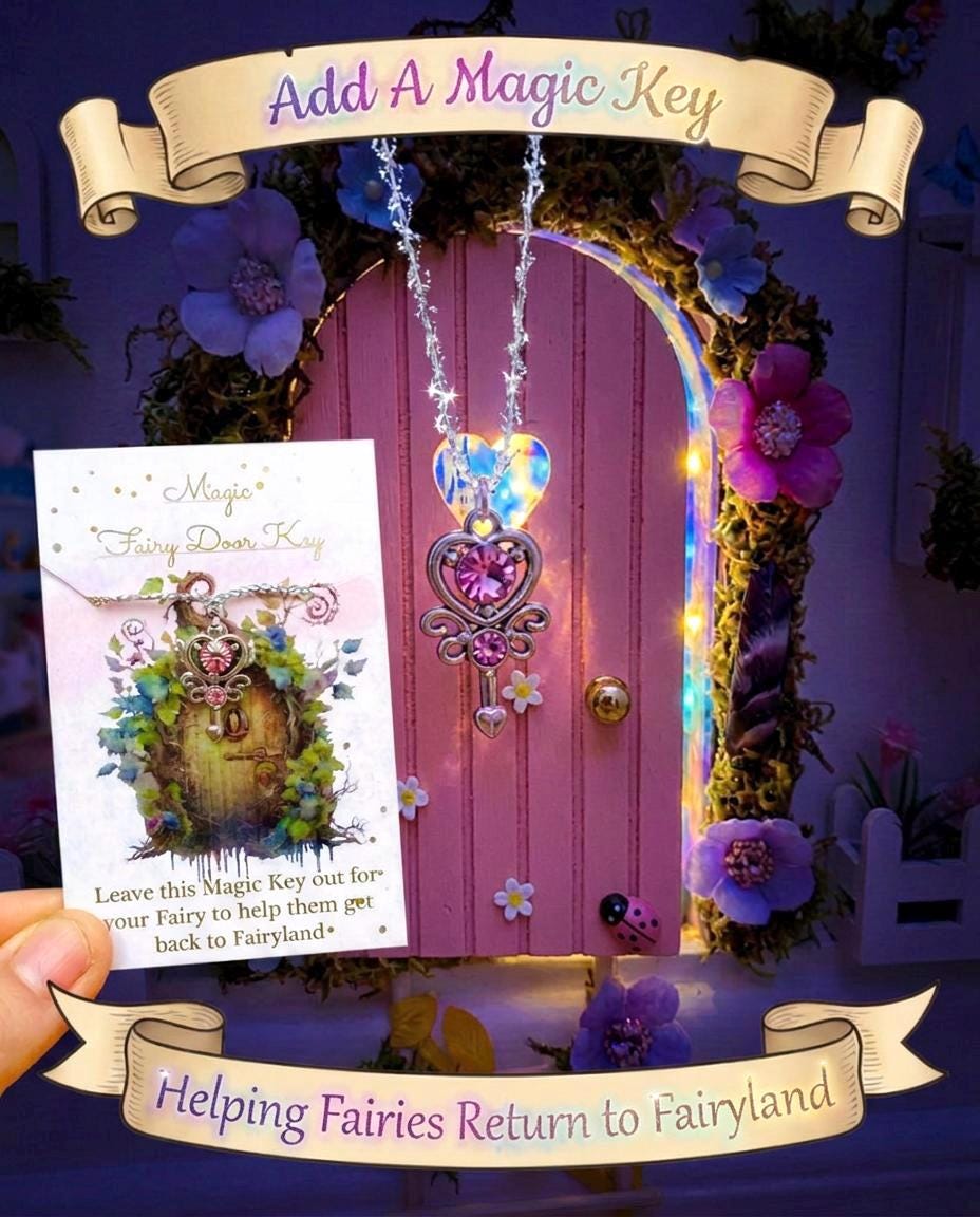 DDeluxe Opening FAIRY DOOR with Glowing Windows, Ladder & Fairy Postbox for Fairy Bedroom Decor. Fairy Door Key. Fairy Birthday Gift __etsy:8030824760