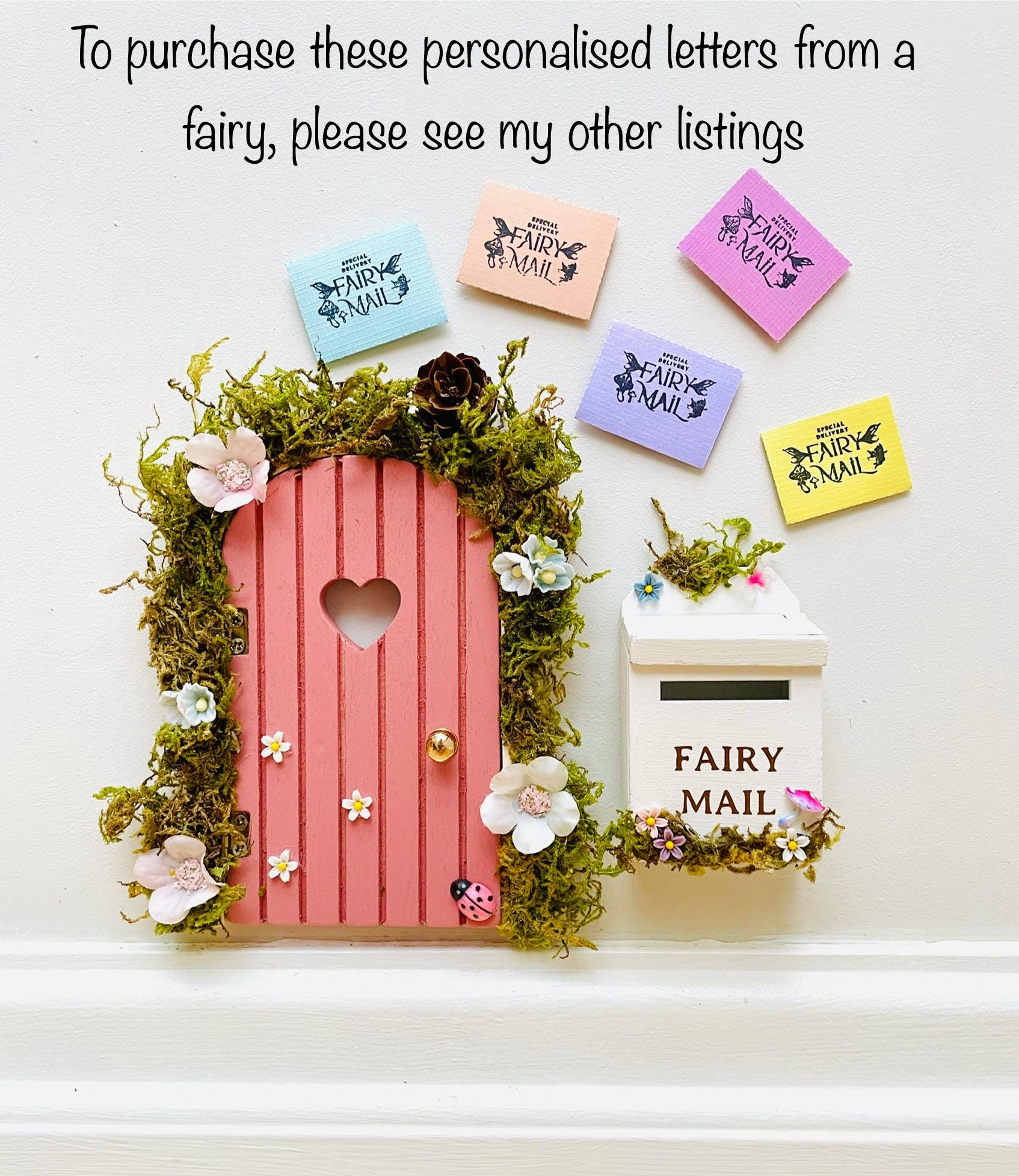 DDeluxe Opening FAIRY DOOR with Glowing Windows, Ladder & Fairy Postbox for Fairy Bedroom Decor. Fairy Door Key. Fairy Birthday Gift __etsy:7542807066