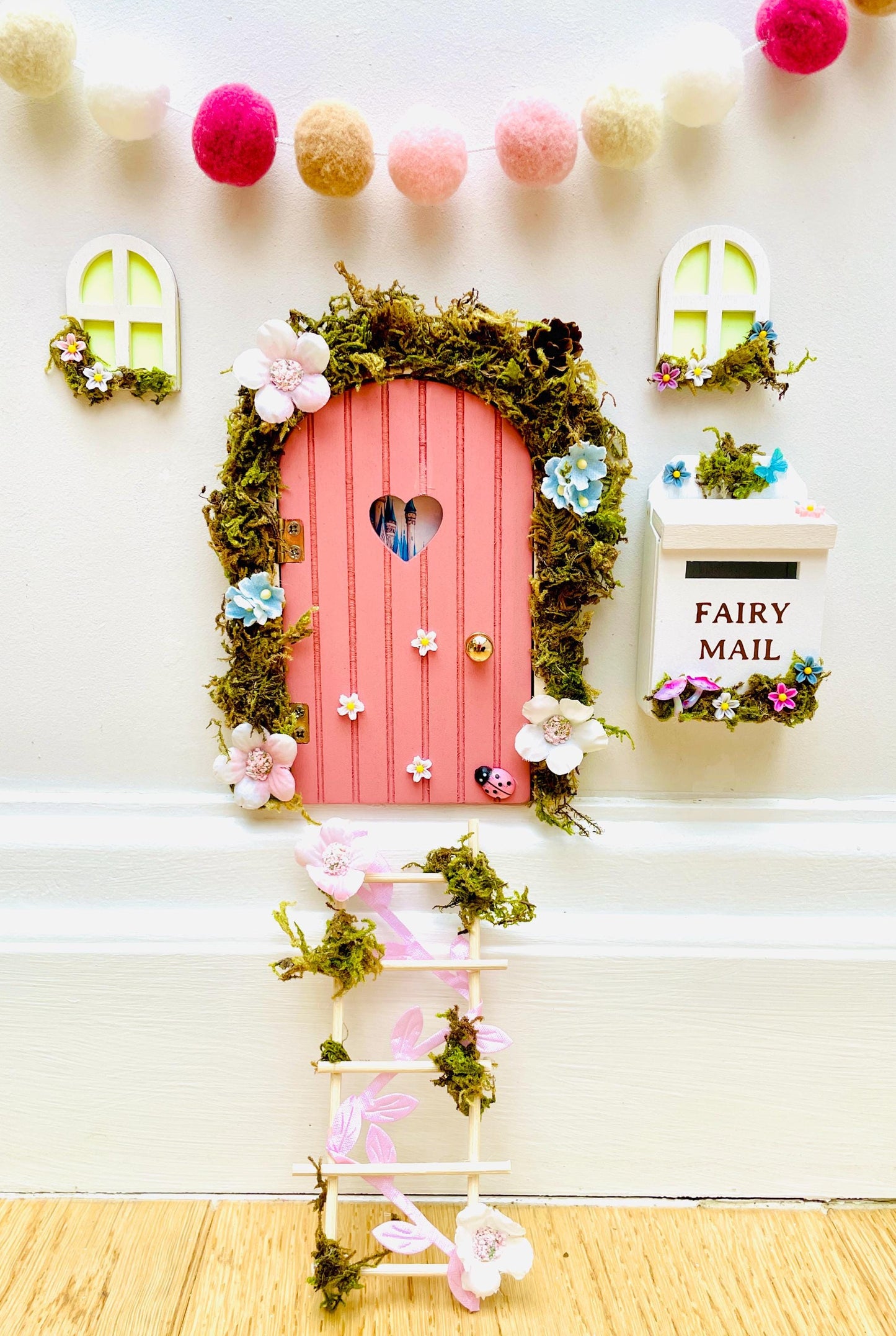 DDeluxe Opening FAIRY DOOR with Glowing Windows, Ladder & Fairy Postbox for Fairy Bedroom Decor. Fairy Door Key. Fairy Birthday Gift __etsy:7905367741