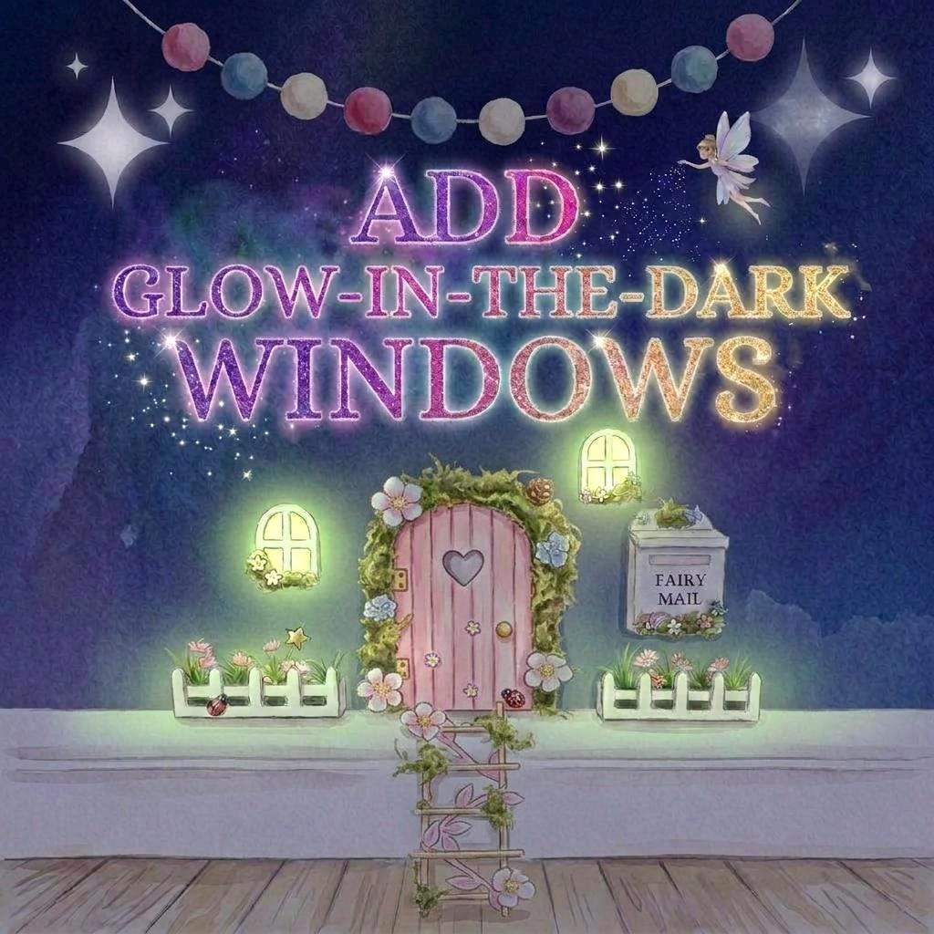 DDeluxe Opening FAIRY DOOR with Glowing Windows, Ladder & Fairy Postbox for Fairy Bedroom Decor. Fairy Door Key. Fairy Birthday Gift __etsy:8075730365