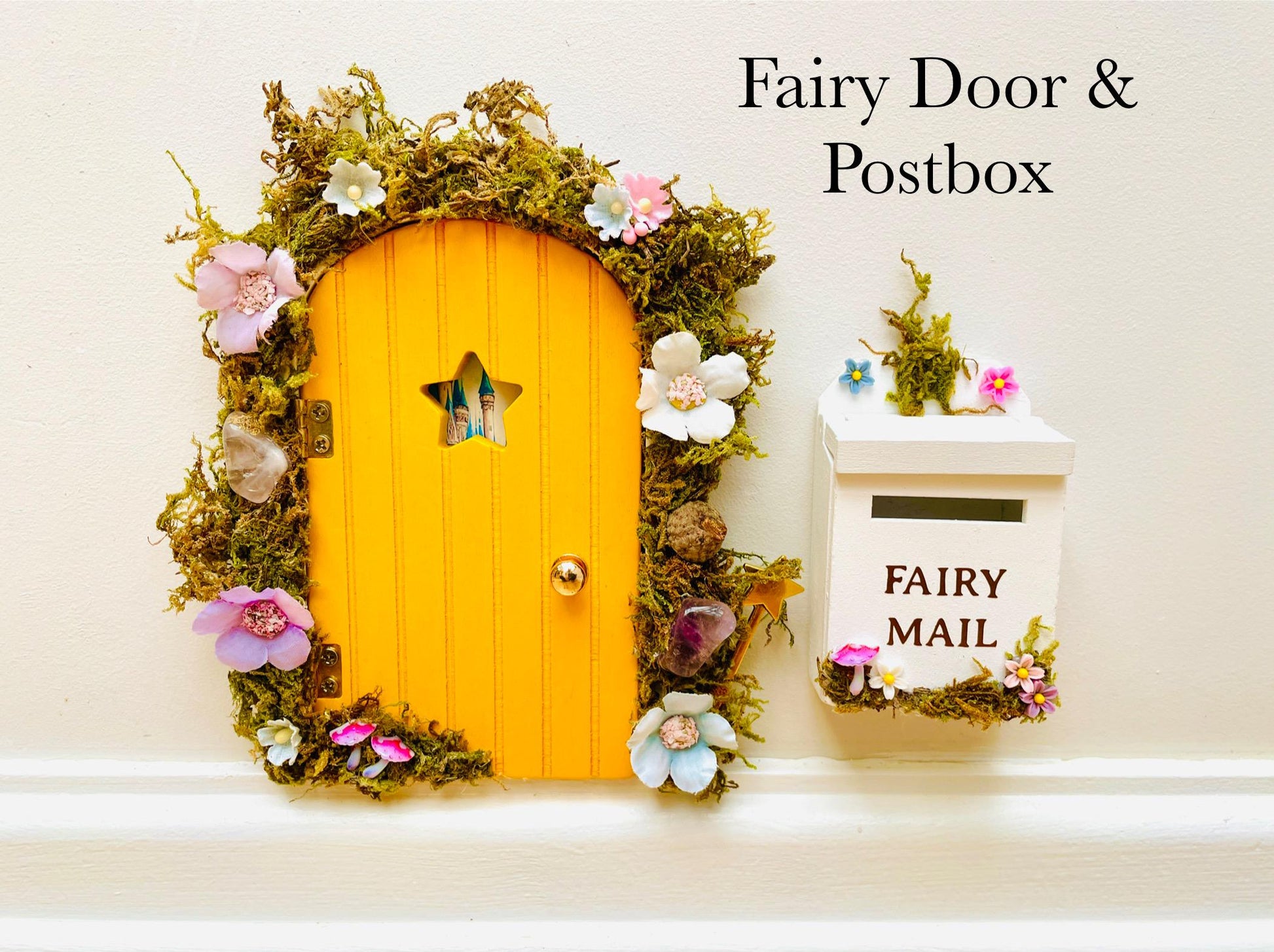 Deluxe Opening FAIRY DOOR with Glowing Windows | Fairy Postbox & Ladder | Fairy Door Key |Woodland Fairy Bedroom Decor | Fairy Birthday Gift __etsy:7649445126