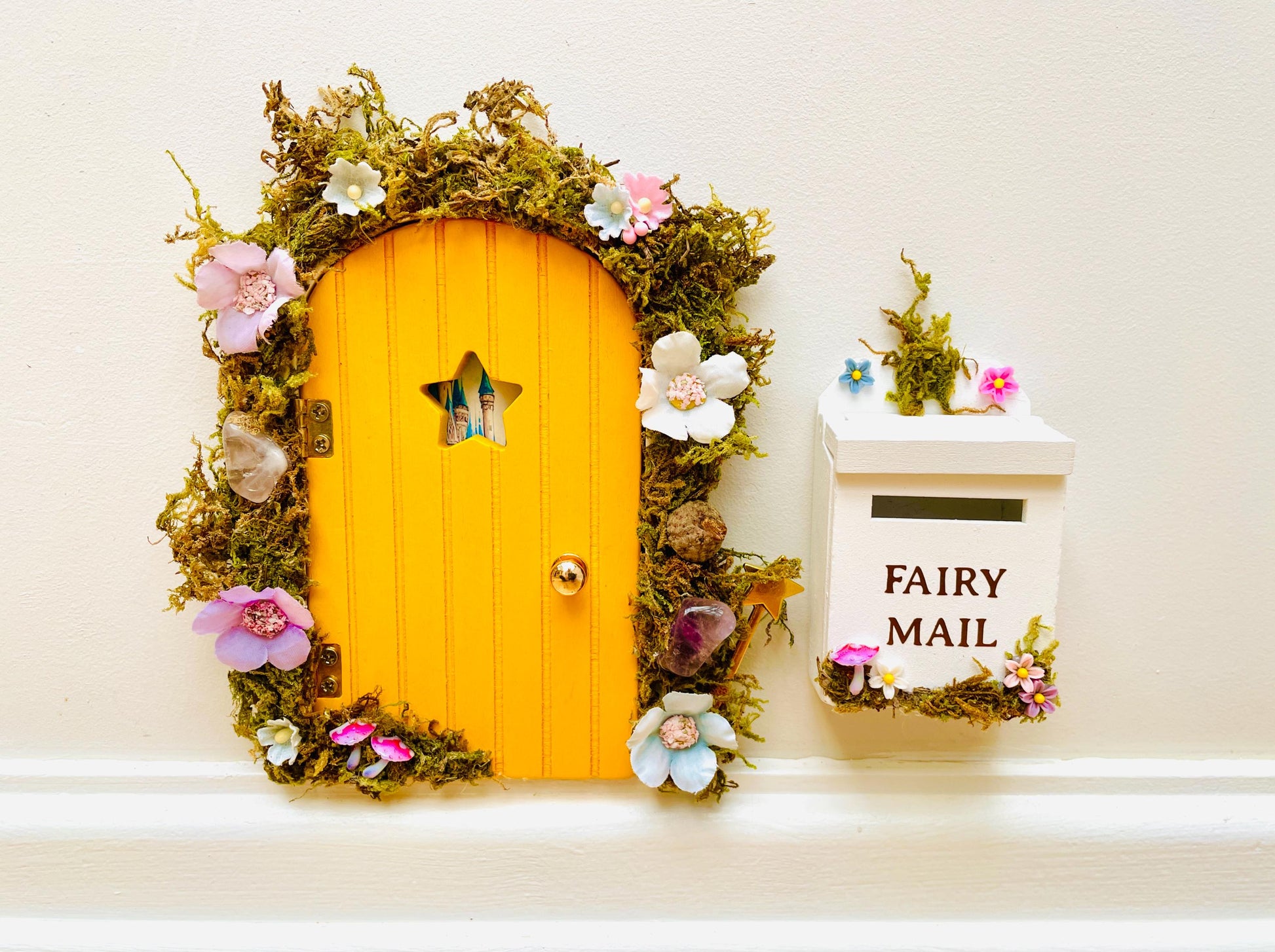 Deluxe Opening FAIRY DOOR with Ladder & Fairy Postbox for Fairy Bedroom. Crystal Fairy Door- Fairy Birthday Gift