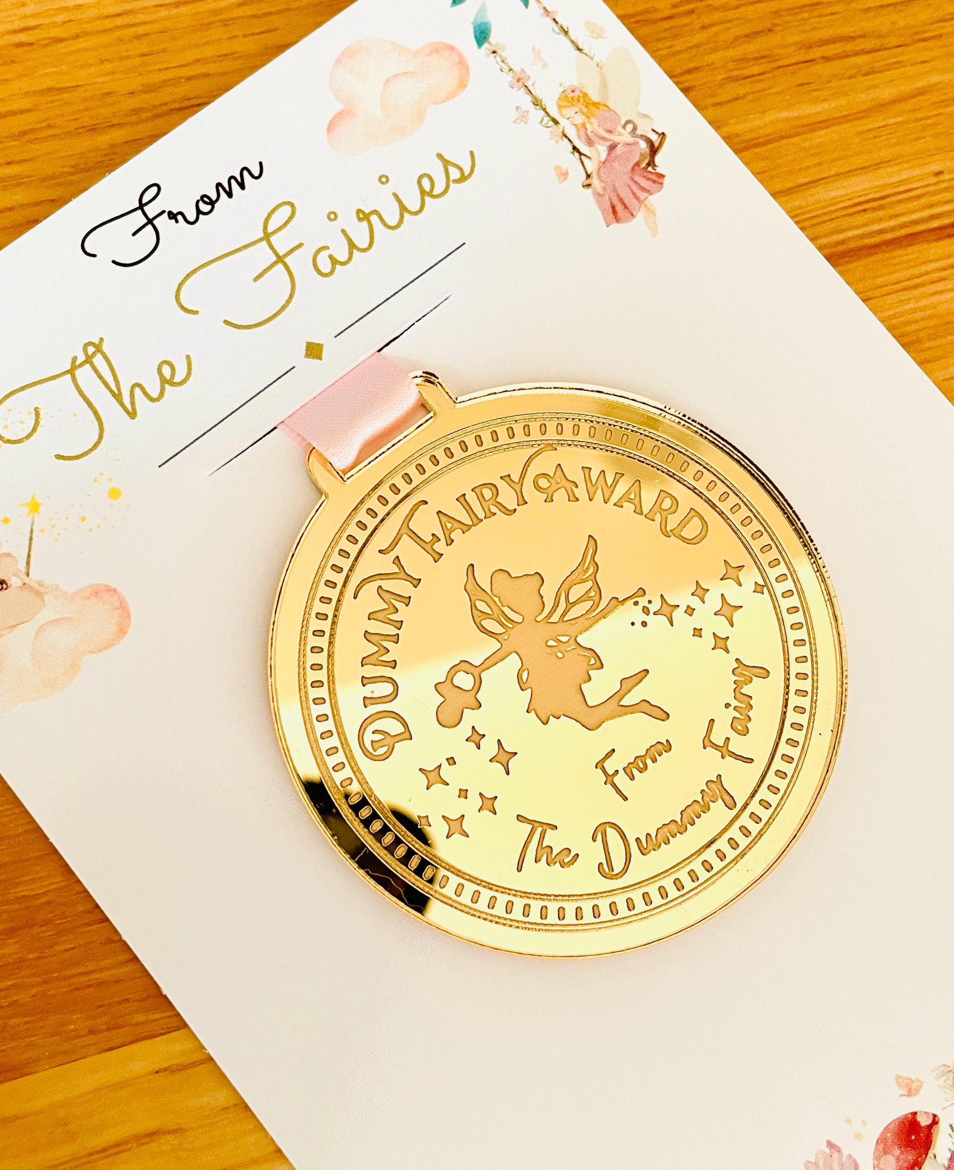 Dummy Fairy MEDAL and Dummy Fairy LETTER! Fairy Gold Coin and Fairy Dust. Binkie Fairy Letter, Soother Fairy Letter & Pacifier Fairy Letter