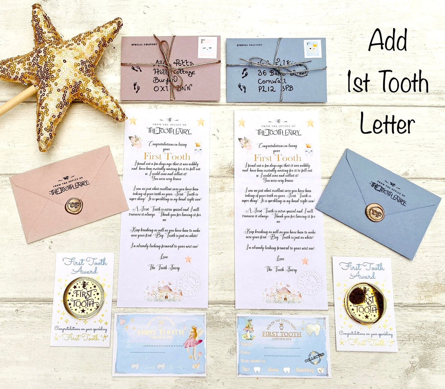 First Tooth Fairy Gold Coin- Gift from the Tooth Fairy! First Milk Tooth Fairy Kit! Fairy Treasure Gold Coin!