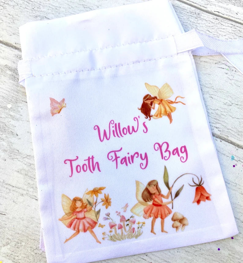 Tooth Fairy Bag PERSONALISED- Loose Tooth Fairy Bag for children to leave teeth in OR for Tooth Fairy gifts to be left in