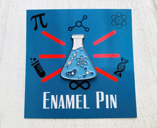 Personalised Science Enamel Pin (Chemistry, Physics)/ University Badge & waterproof stickers for laptops! Scientist- chemist- physicist gift