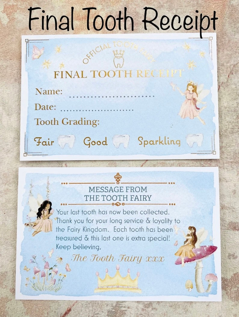 5 Tooth Fairy Receipts- Tooth Collection Receipts (Woodland Fairy Style)