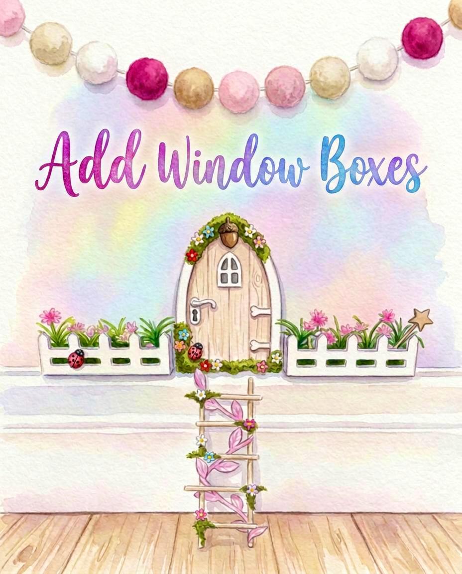 FAIRY DOOR Set with Glowing Windows, Fairy Mailbox and Bench | Build your own Fairy Home Wall Decor for Fairy Bedroom | Fairy Birthday Gift __etsy:8053153484
