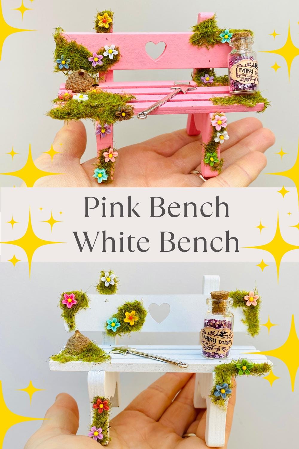 FAIRY DOOR Set with Glowing Windows, Fairy Mailbox and Bench | Build your own Fairy Home Wall Decor for Fairy Bedroom | Fairy Birthday Gift __etsy:6913190829